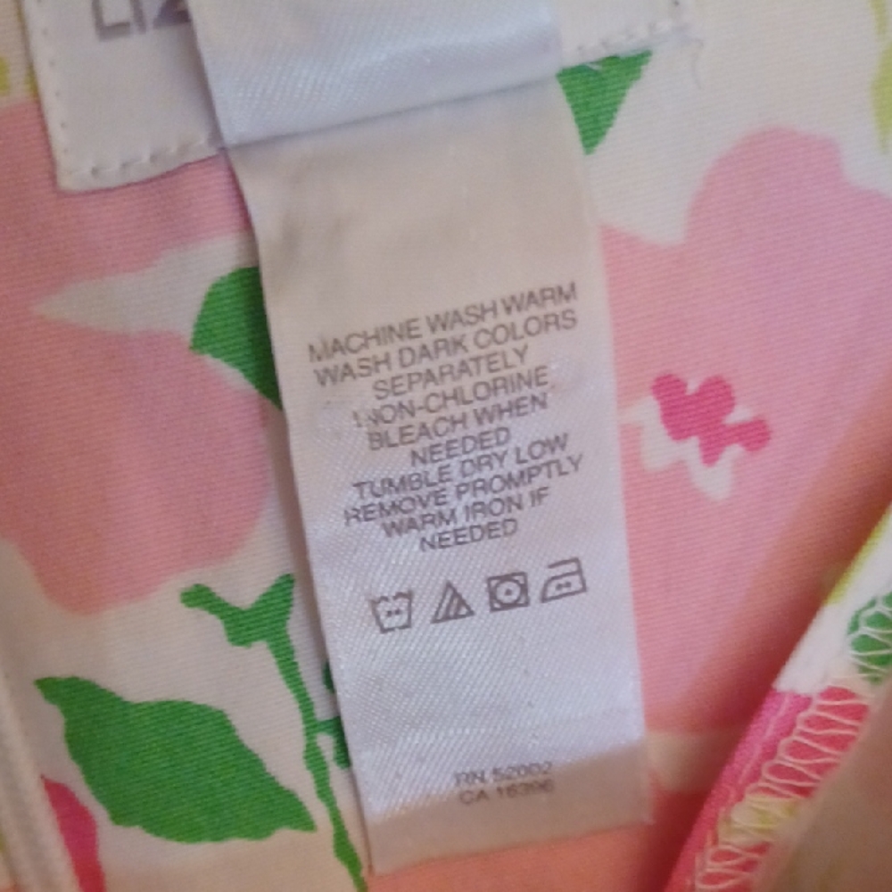 Liz Claiborne Pink and Green Floral Tank Top - Picture 5 of 6